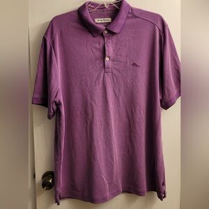 Tommy Bahamas Bay Stripe IslandZone® Polo - Purple - Size L.